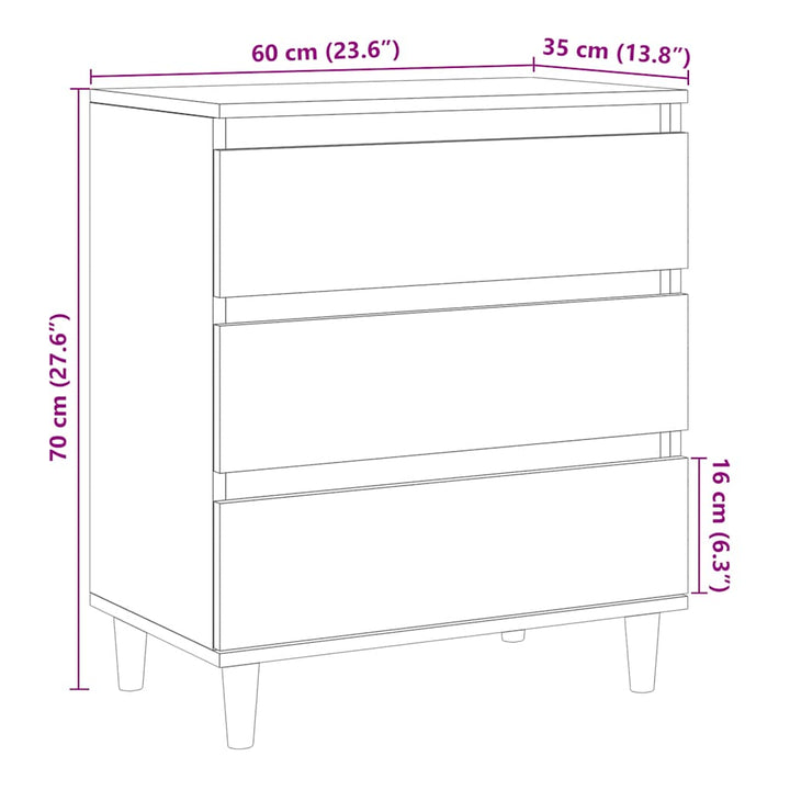 skænk 60x35x70 cm konstrueret træ antikt træ
