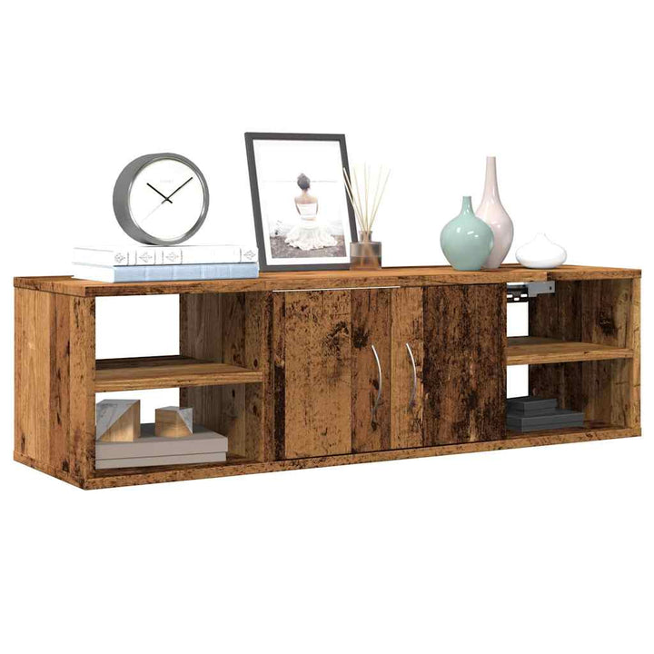 vægskab 101x30x29 cm konstrueret træ antikt træ