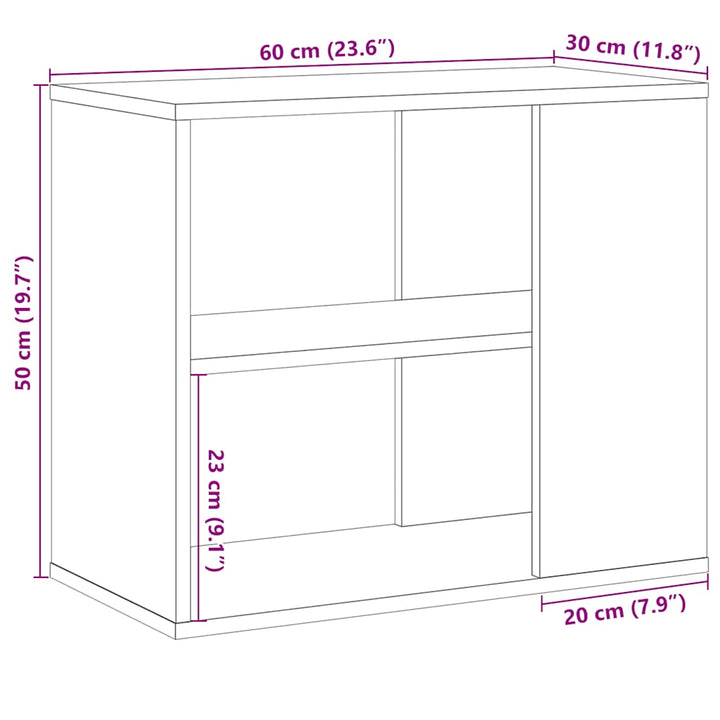 sideskab 60x30x50 cm konstrueret kunsteg