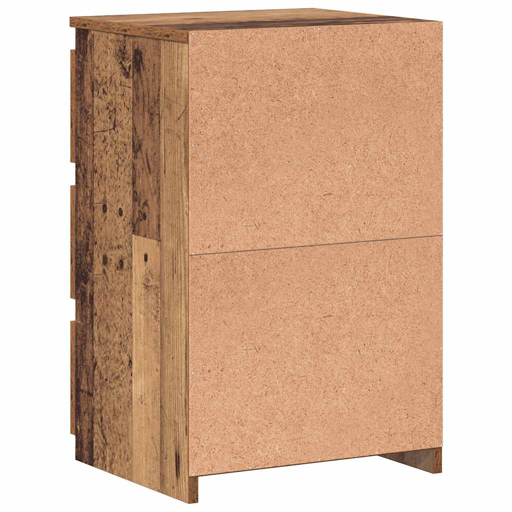 sengeborde 2 stk. 40x35x62,5 cm konstrueret træ gammelt trælook