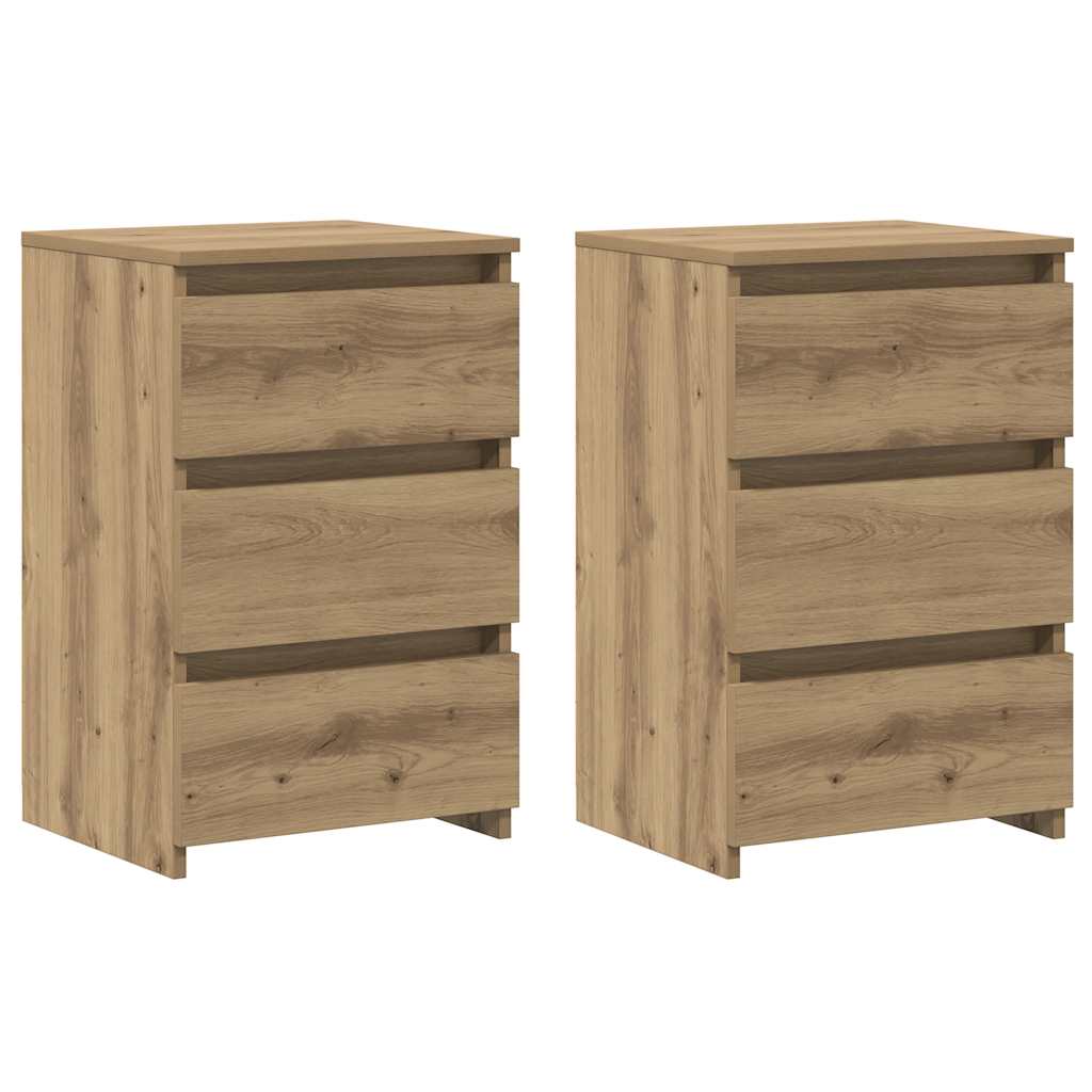 sengeborde 2 stk. 40x35x62,5 cm konstrueret træ kunsteg