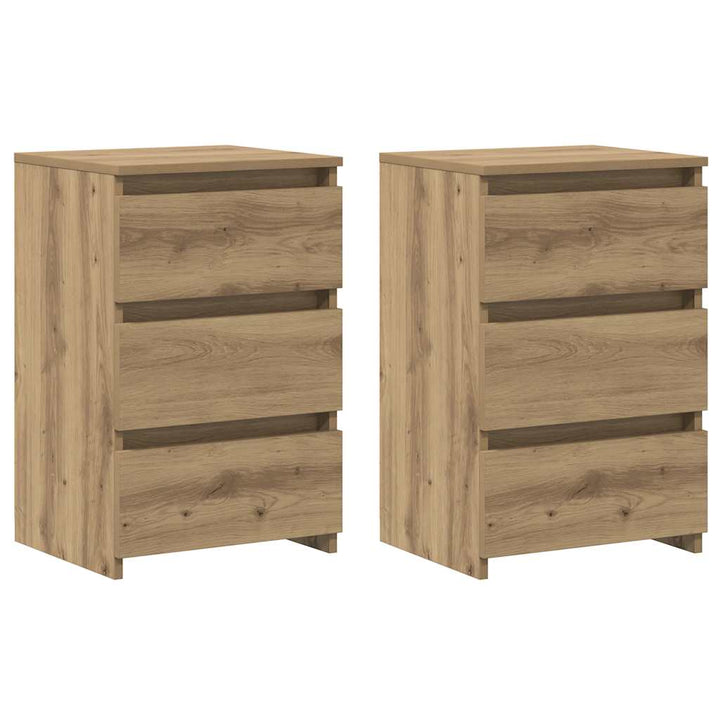 sengeborde 2 stk. 40x35x62,5 cm konstrueret træ kunsteg