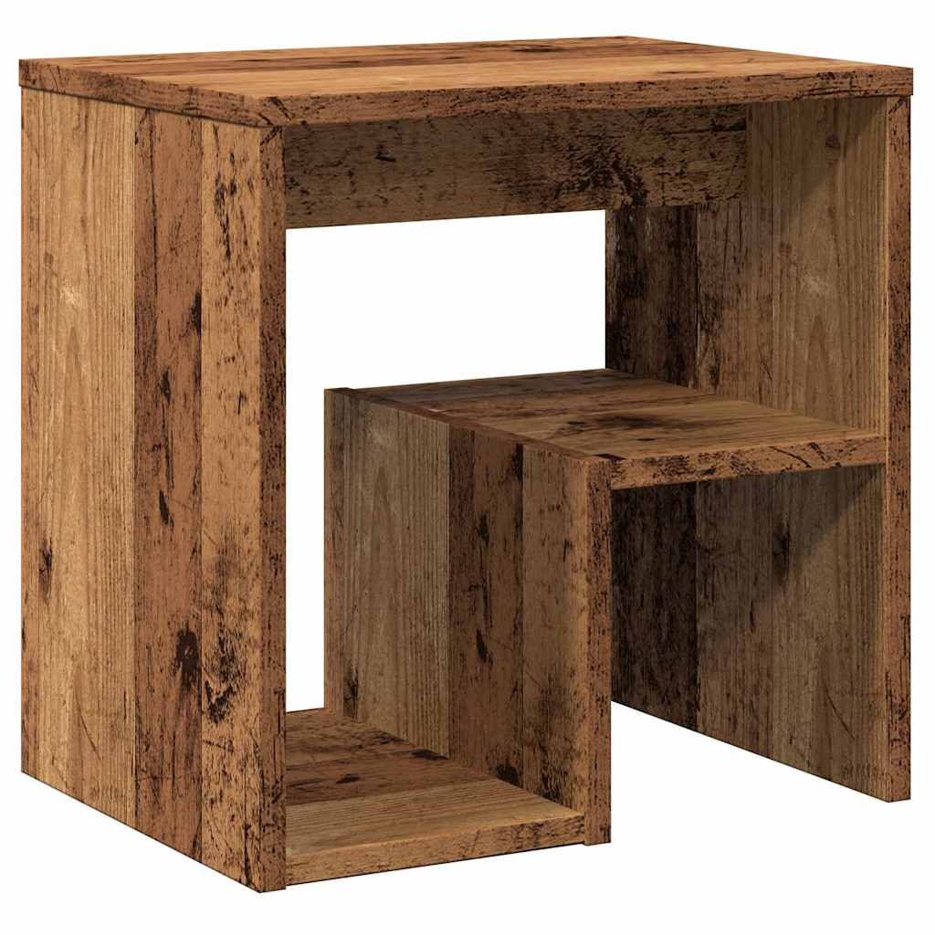 sengebord 40x30x40 cm konstrueret træ gammelt trælook