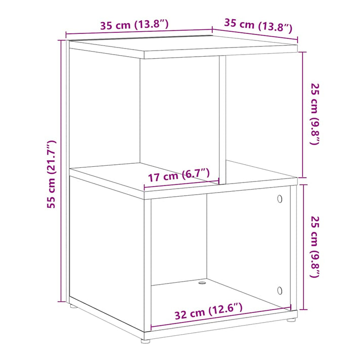sengeskab 35x35x55 cm konstrueret træ antikt træ