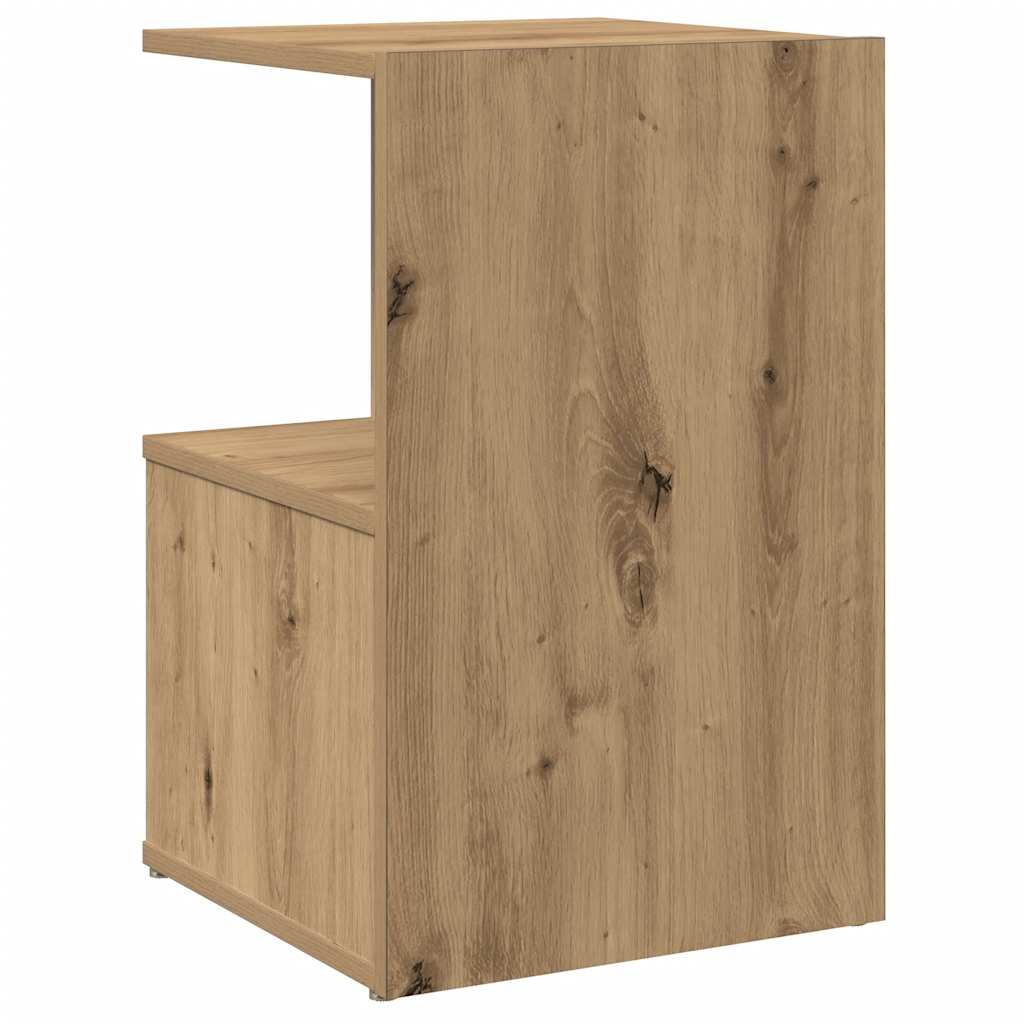 sengeborde 35x35x55 cm konstrueret træ egetræsfarve