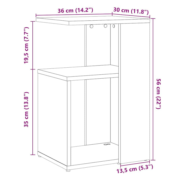 sidebord 36x30x56 cm konstrueret træ kunsteg