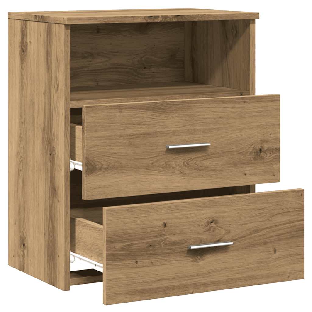 sengeborde 2 stk. 50x32x60 cm konstrueret træ kunsteg