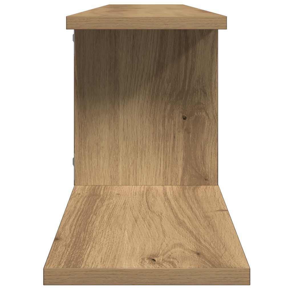 væghængt tv-hylde 125x18x23 cm konstrueret træ kunsteg