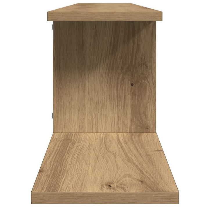 væghængt tv-hylde 125x18x23 cm konstrueret træ kunsteg