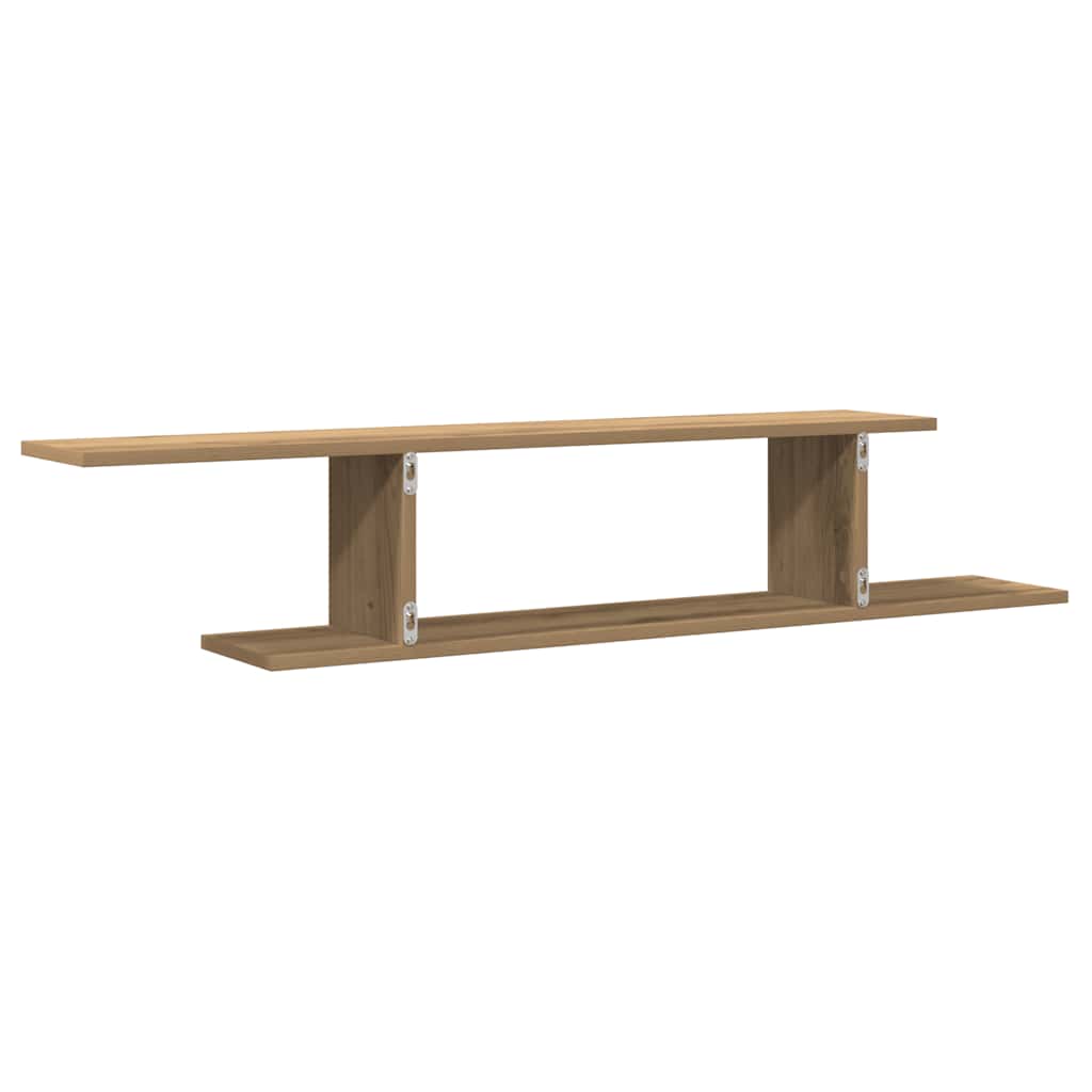 væghængt tv-hylde 125x18x23 cm konstrueret træ kunsteg