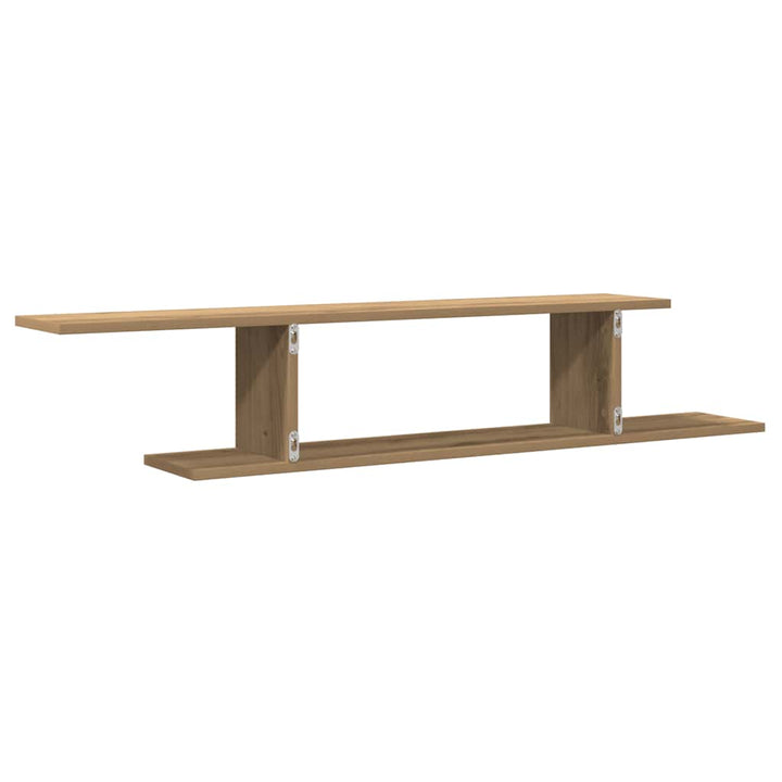væghængt tv-hylde 125x18x23 cm konstrueret træ kunsteg