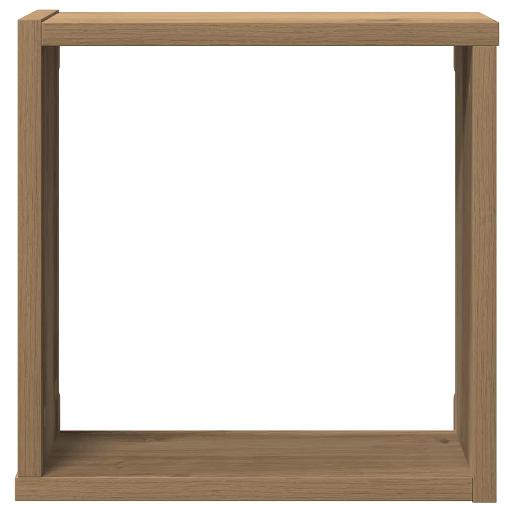væghylder 2 stk. 30x15x30 cm kubeformet konstrueret træ kunsteg