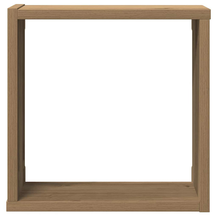 væghylder 2 stk. 30x15x30 cm kubeformet konstrueret træ kunsteg