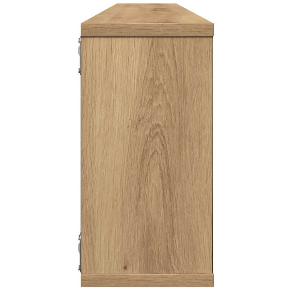 væghylder 2 stk. 100x15x30cm kubeformet konstrueret træ kunsteg