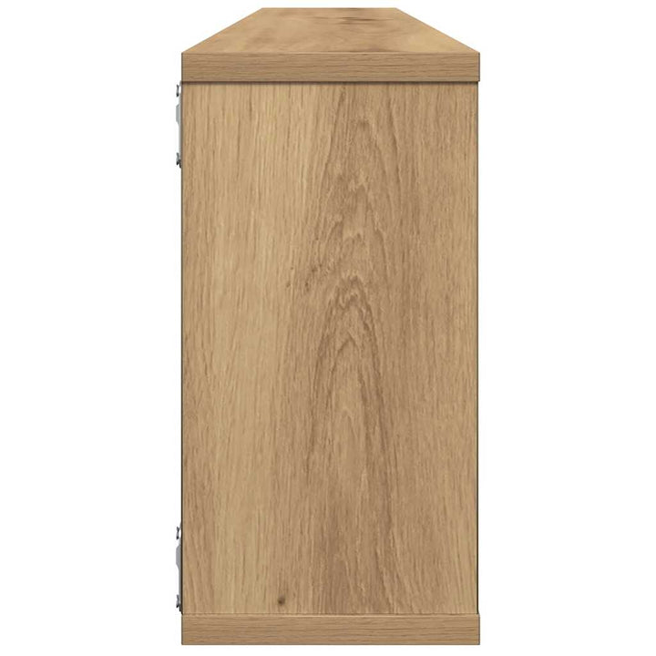 væghylder 2 stk. 100x15x30cm kubeformet konstrueret træ kunsteg