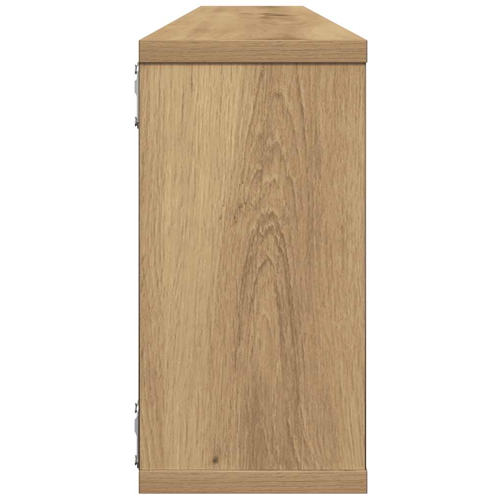 væghylder 4 stk. 100x15x30cm kubeformet konstrueret træ kunsteg