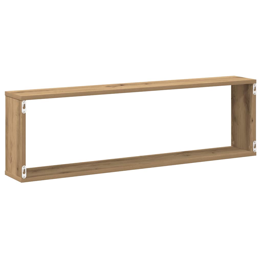 væghylder 4 stk. 100x15x30cm kubeformet konstrueret træ kunsteg