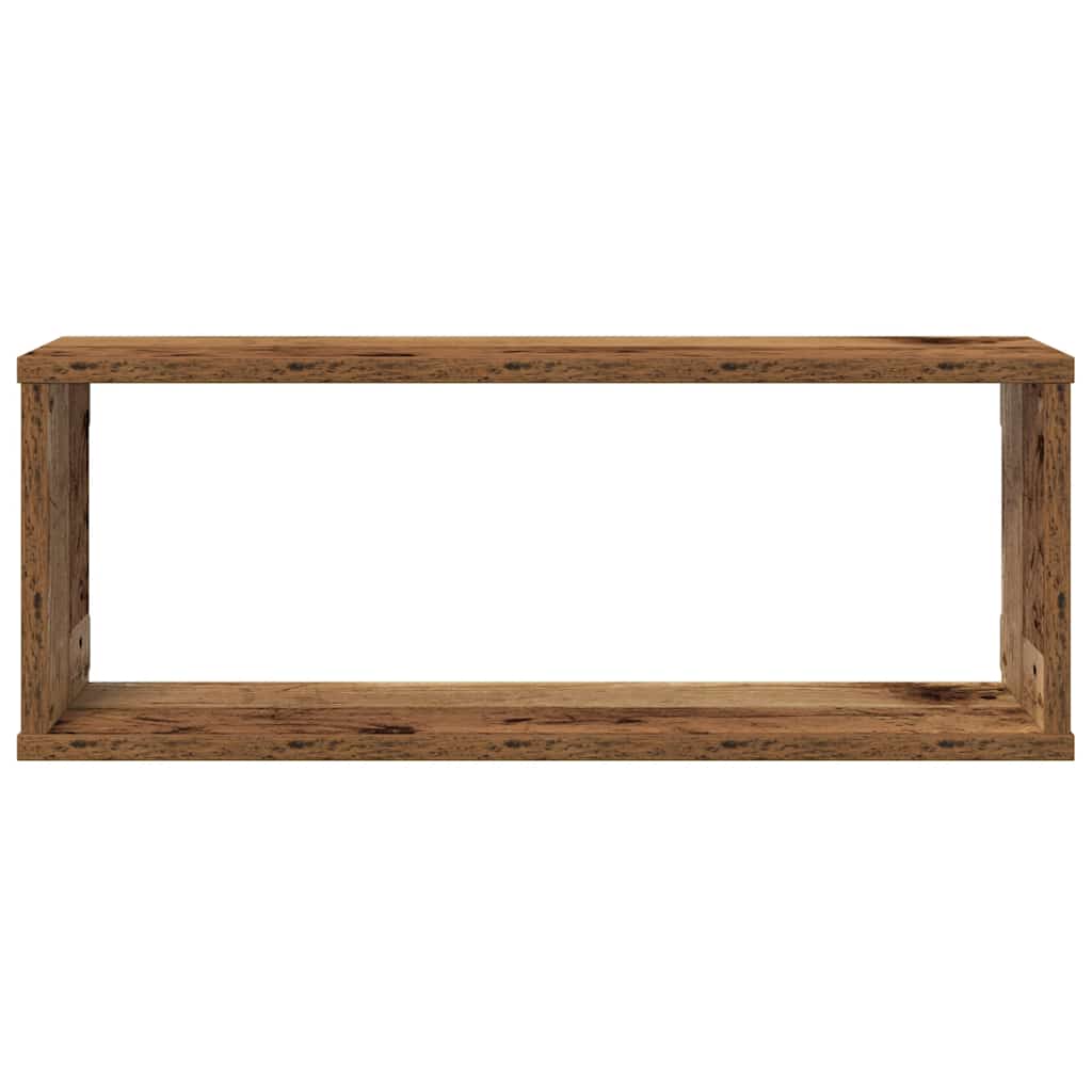 væghylder 4 stk. 60x15x23 cm kubeformet konstrueret træ sort