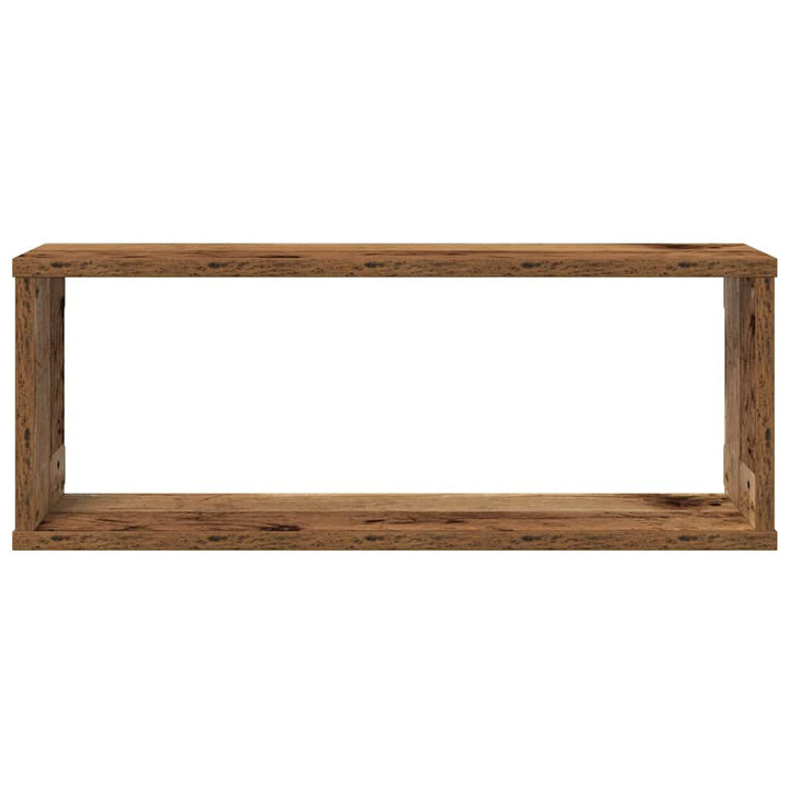 væghylder 4 stk. 60x15x23 cm kubeformet konstrueret træ sort