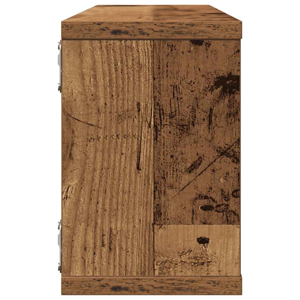 væghylder 4 stk. 60x15x23 cm kubeformet konstrueret træ sort