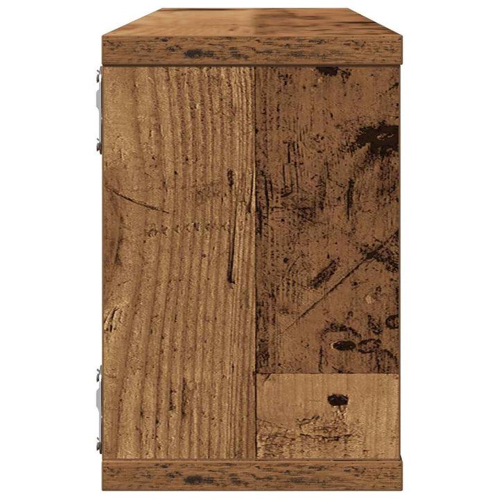 væghylder 4 stk. 60x15x23 cm kubeformet konstrueret træ sort