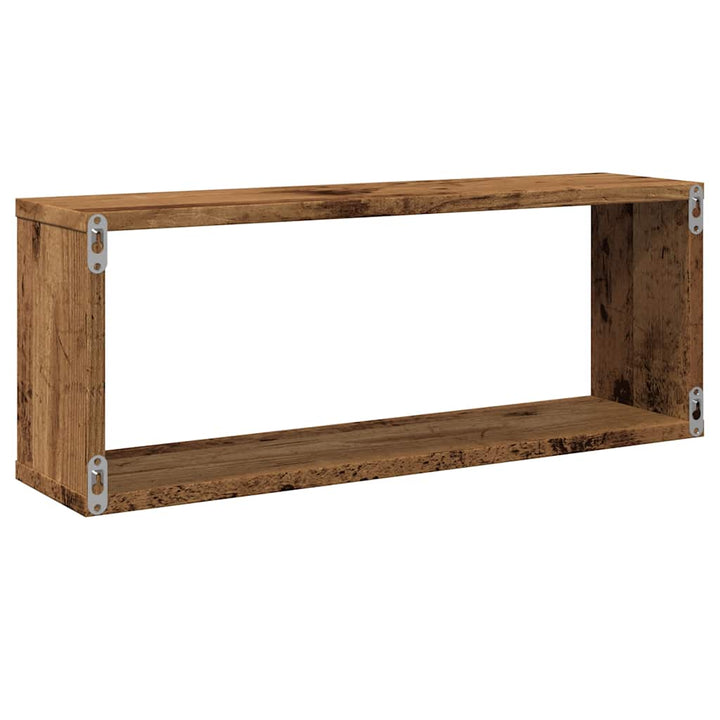væghylder 6 stk. 60x15x23 cm kubeformet konstrueret træ sort