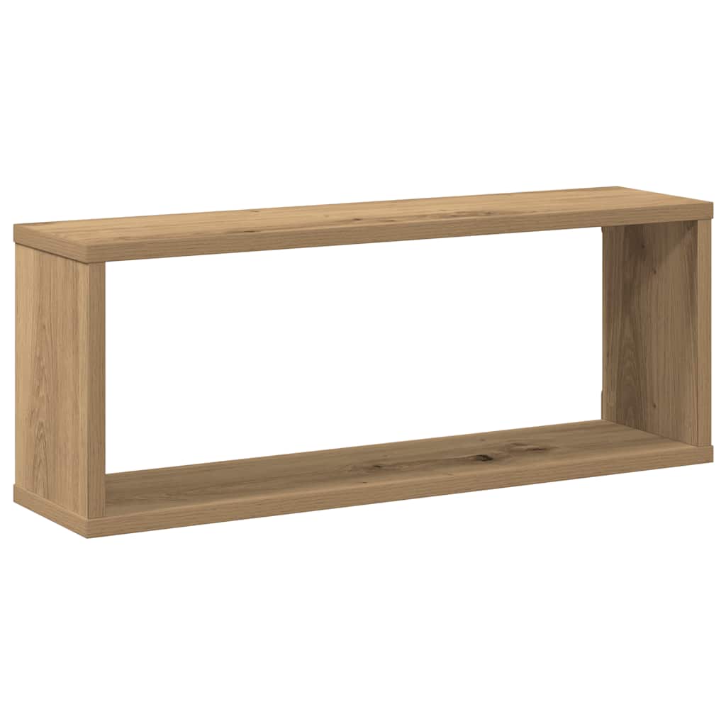 væghylder 2 stk. 60x15x30 cm kubeformet konstrueret træ kunsteg