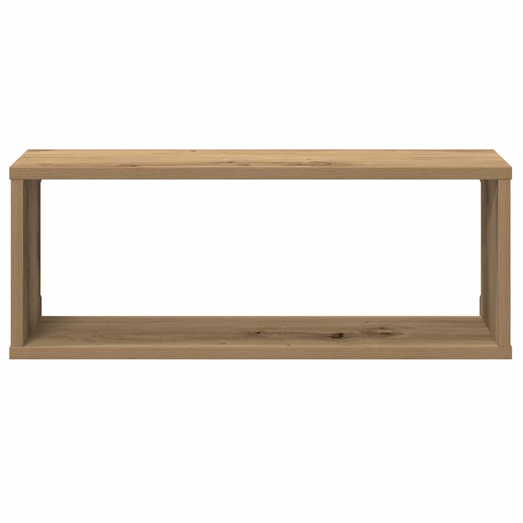 væghylder 2 stk. 60x15x30 cm kubeformet konstrueret træ kunsteg