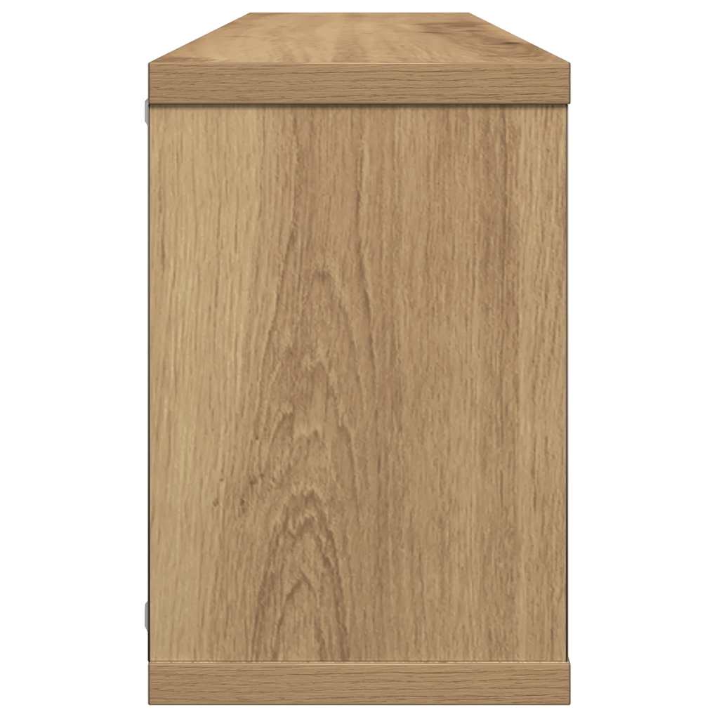væghylder 2 stk. 60x15x30 cm kubeformet konstrueret træ kunsteg