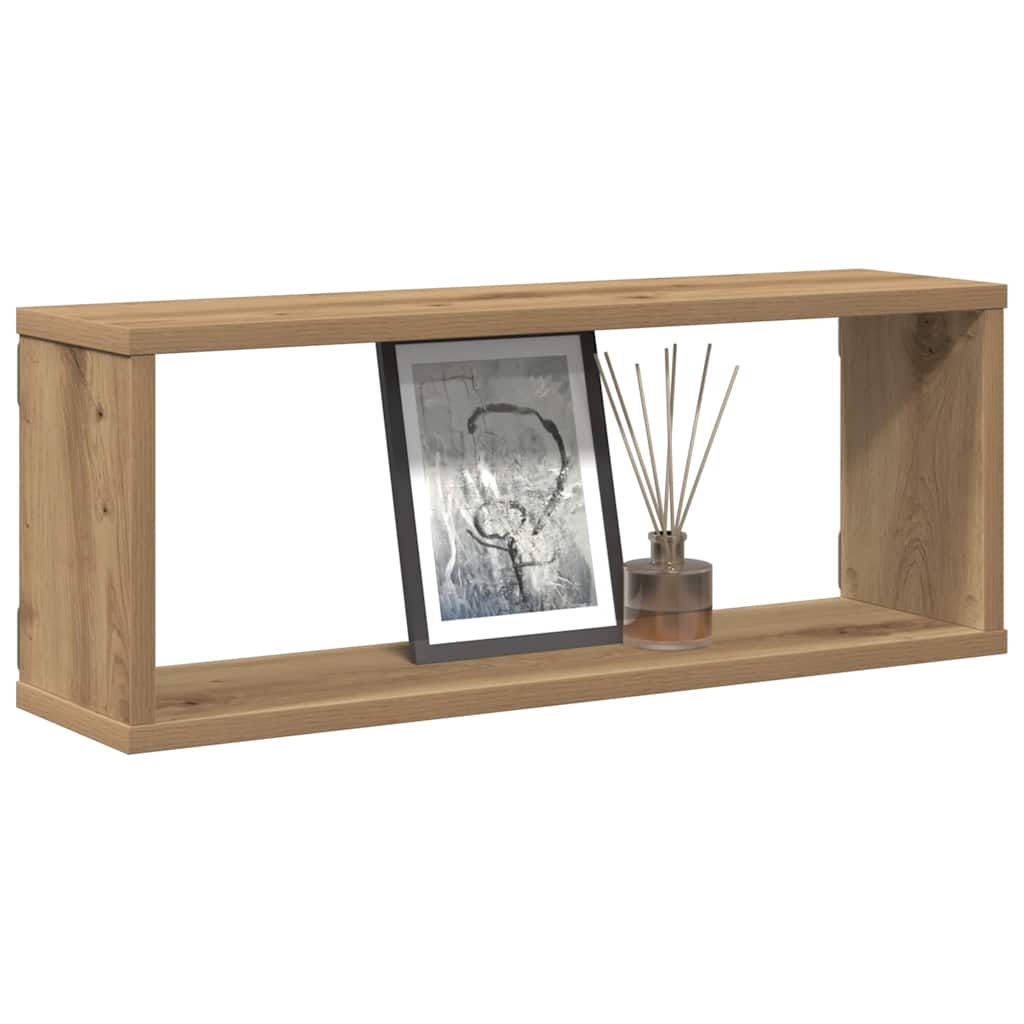 væghylder 4 stk. 60x15x30 cm kubeformet konstrueret træ kunsteg