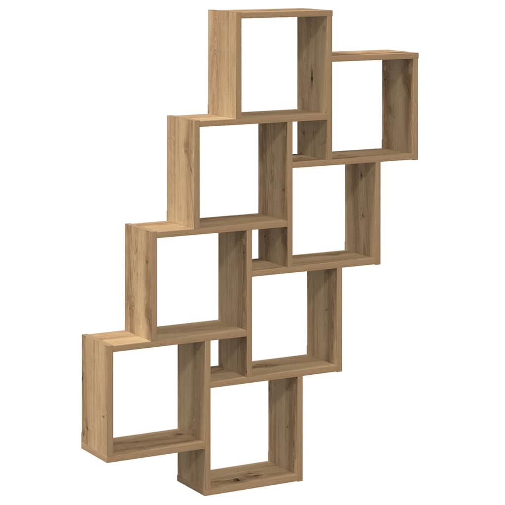 vægreol 90x15x119,5 cm kubeformet konstrueret træ kunsteg