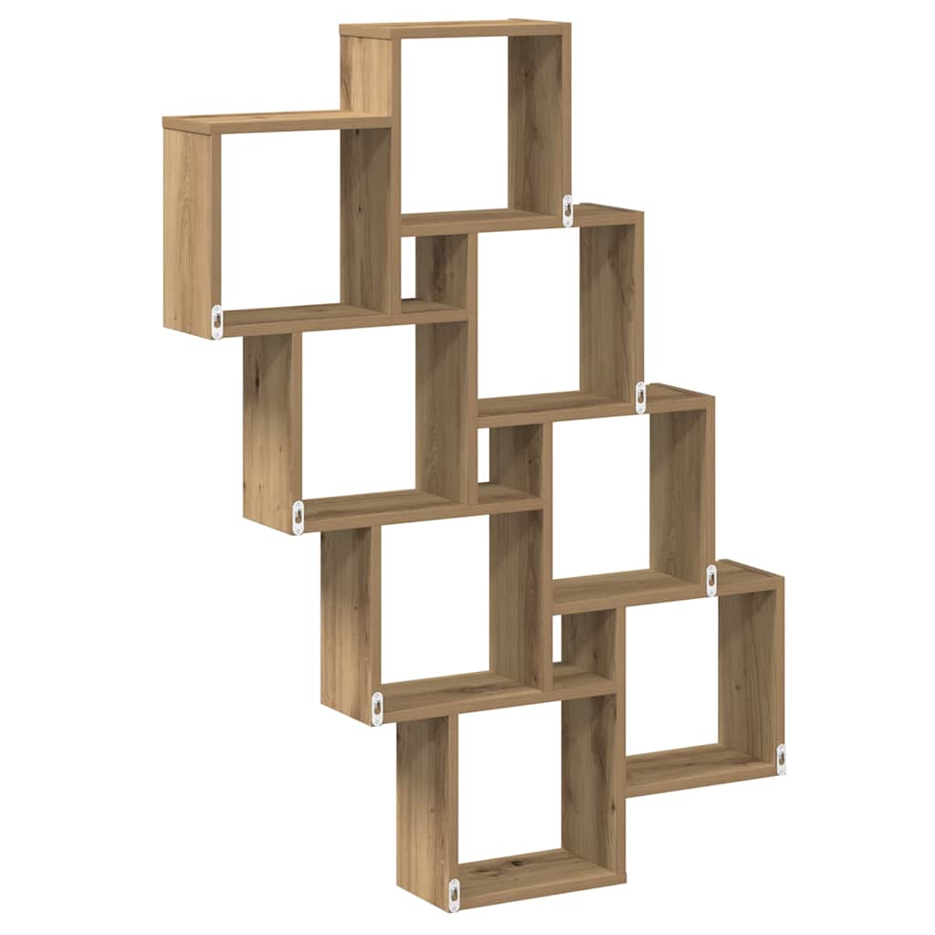 vægreol 90x15x119,5 cm kubeformet konstrueret træ kunsteg