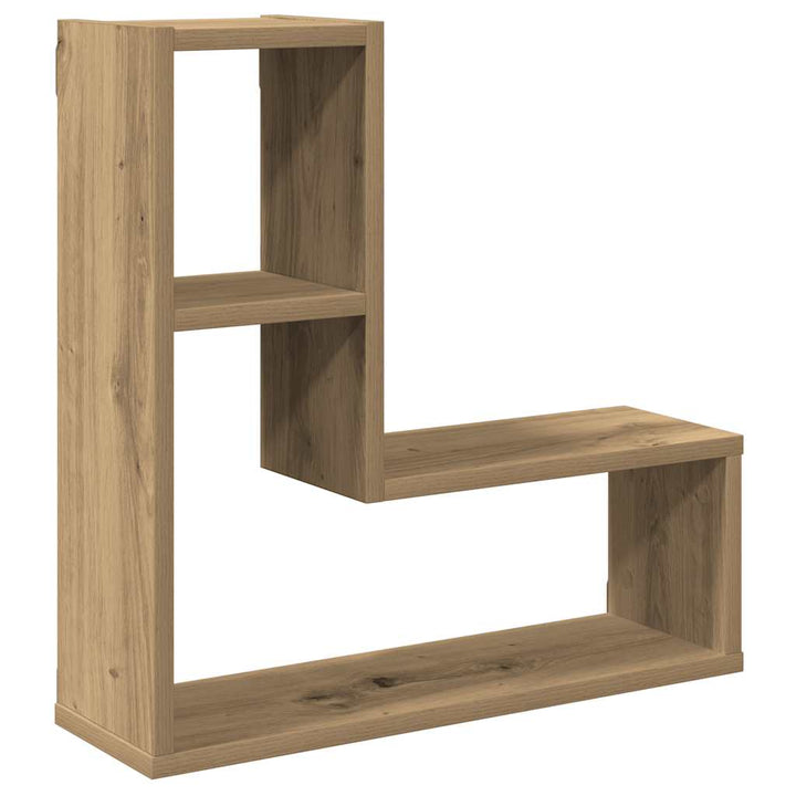 væghylder 2 stk. 50x15x50 cm kubeformet konstrueret træ kunsteg