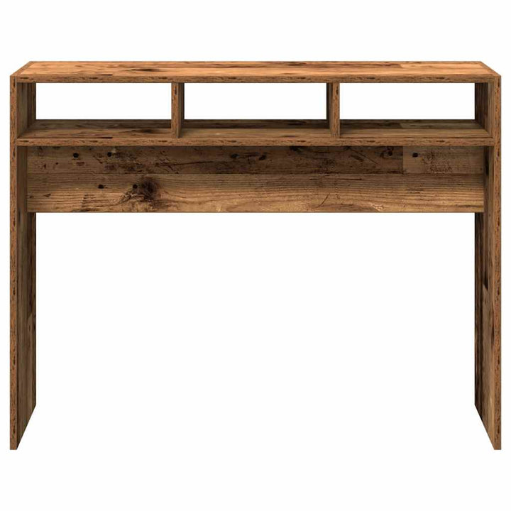 konsolbord 105x30x80 cm konstrueret træ antikt træ
