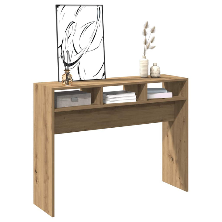 konsolbord 105x30x80 cm konstrueret træ kunsteg