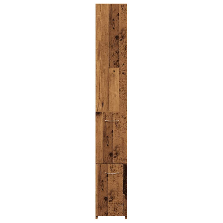 badeværelsesskab 25x25x170 cm konstrueret træ gammelt trælook