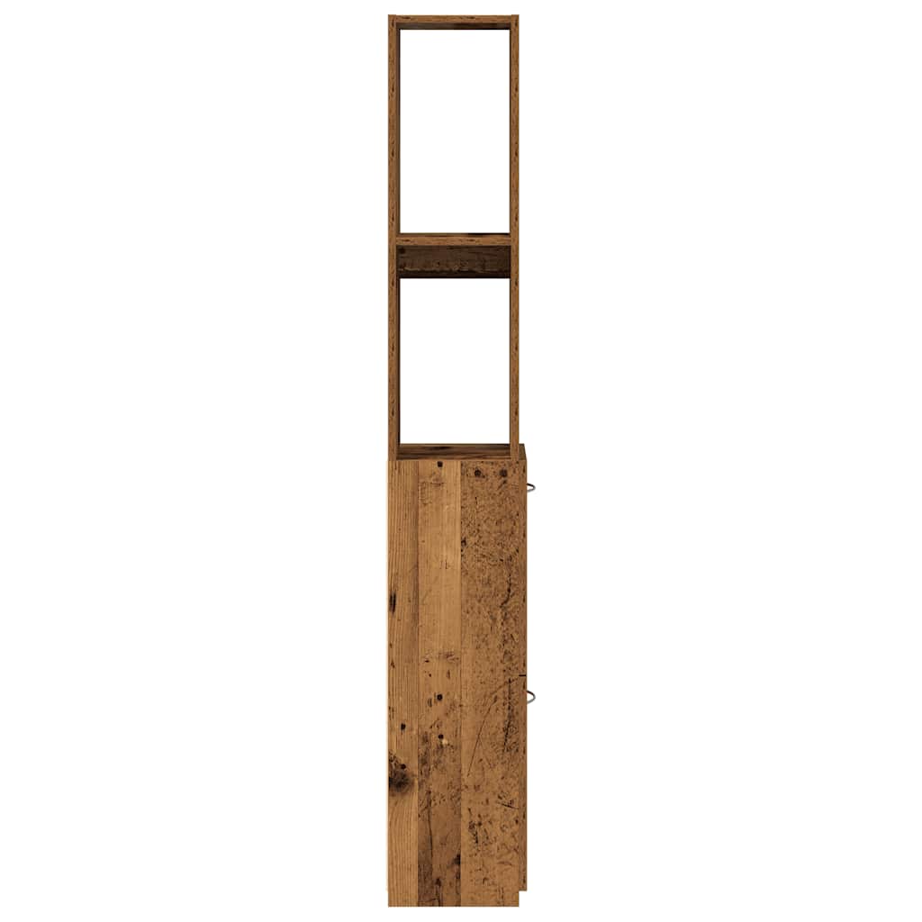 badeværelsesskab 25x25x170 cm konstrueret træ gammelt trælook