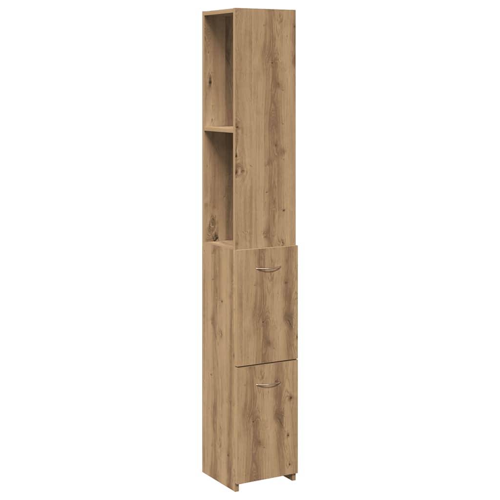 badeværelsesskab 25x25x170 cm konstrueret træ kunsteg