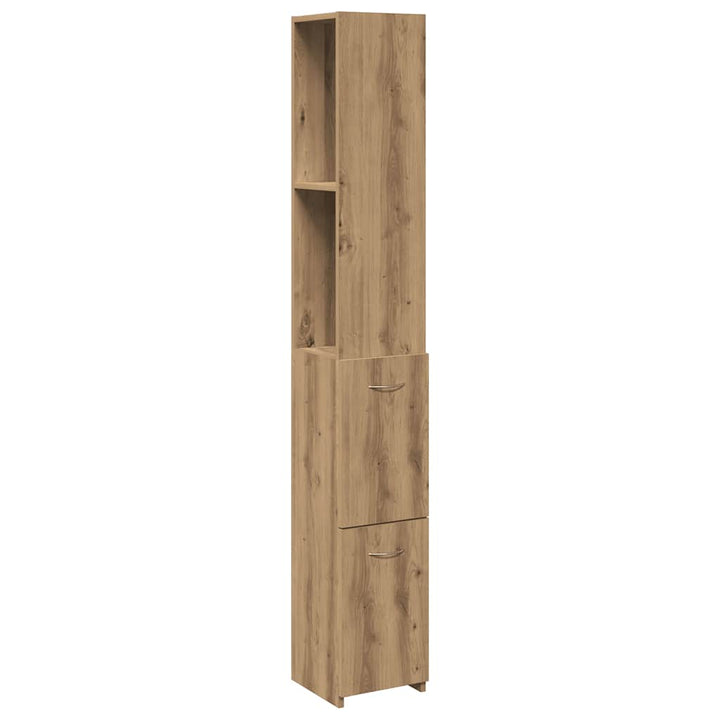 badeværelsesskab 25x25x170 cm konstrueret træ kunsteg