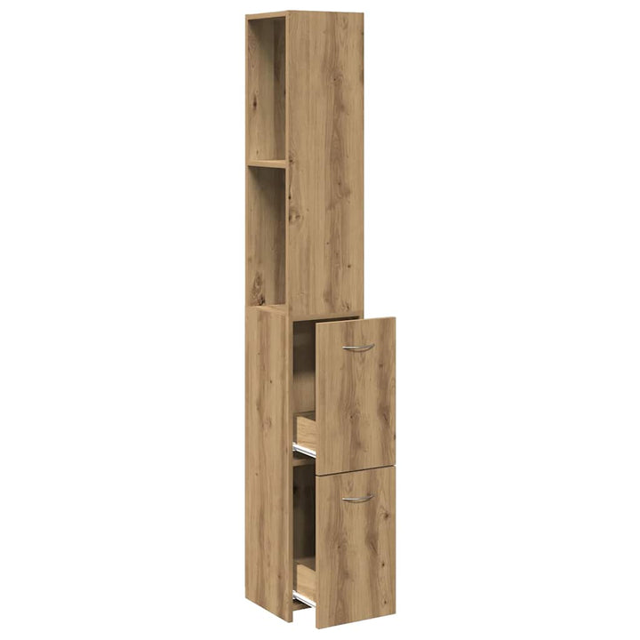 badeværelsesskab 25x25x170 cm konstrueret træ kunsteg