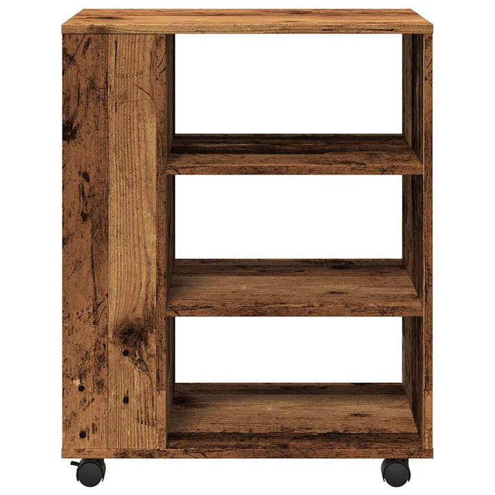 rulleskab 60x35x75 cm konstrueret træ antikt træ