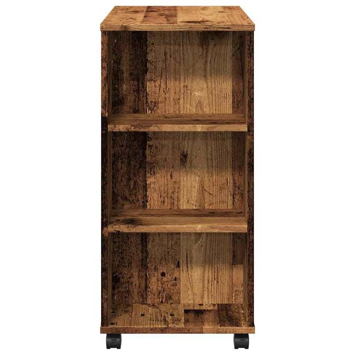 rulleskab 60x35x75 cm konstrueret træ antikt træ