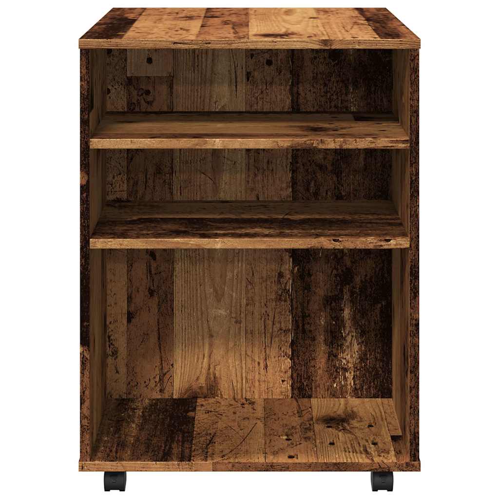 rulleskab 60x53x72 cm konstrueret træ gammelt træ-look