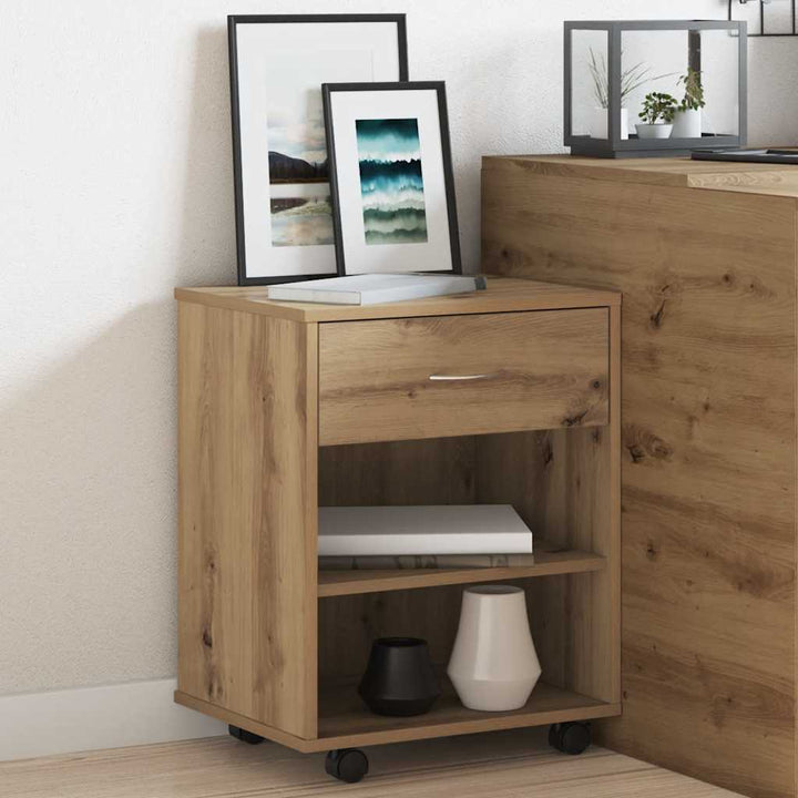 rullebord 46x36x59 cm konstrueret træ kunsteg