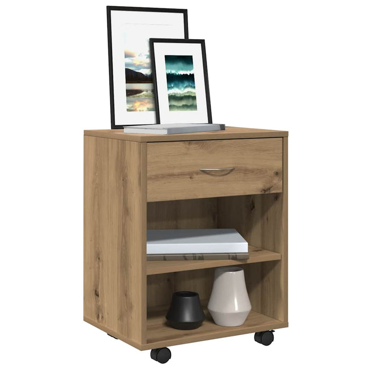 rullebord 46x36x59 cm konstrueret træ kunsteg