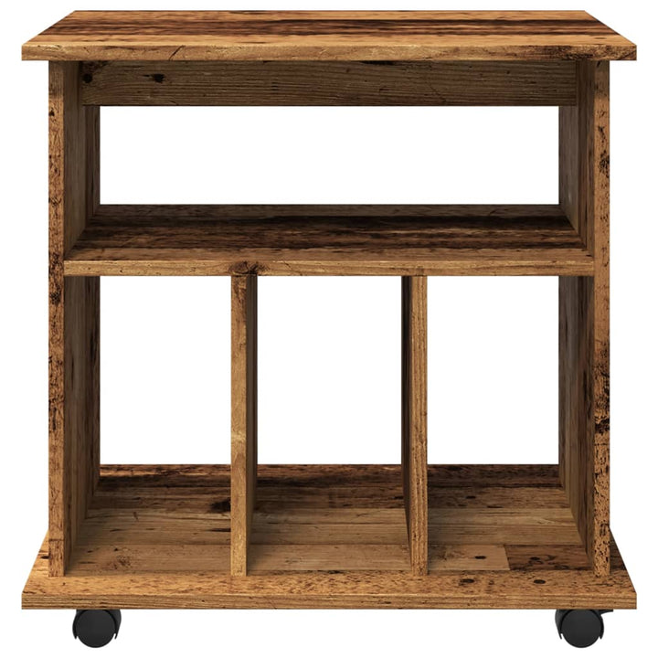 rulleskab 60x45x60 cm konstrueret træ antikt træ