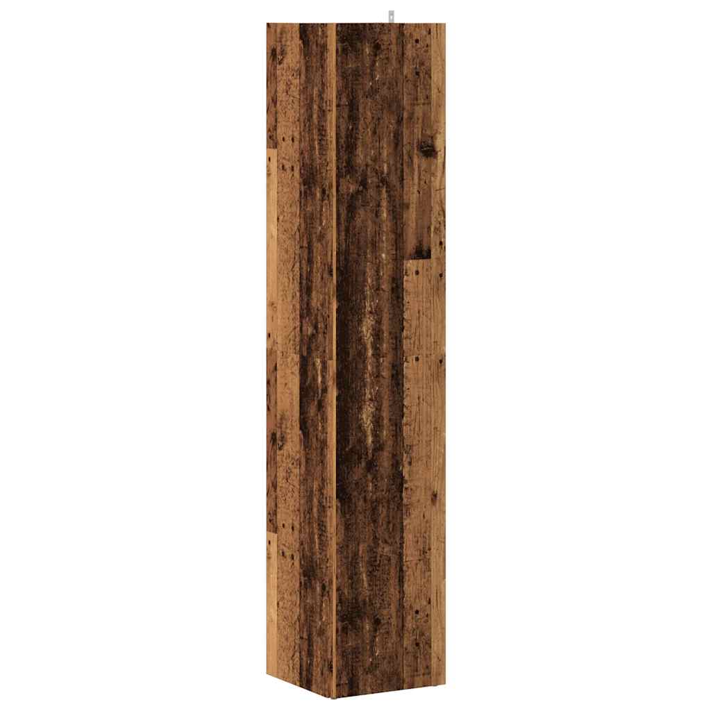 hjørnereol 33x33x165 cm konstrueret træ antikt træ