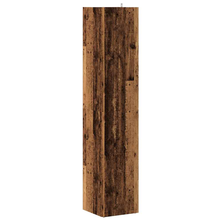 hjørnereol 33x33x165 cm konstrueret træ antikt træ