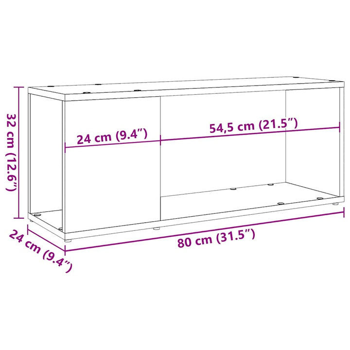 tv-bord 80x24x32 cm konstrueret træ kunsteg