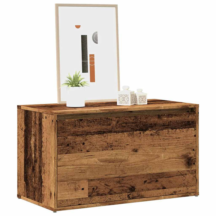 entrébænk 80x40x45 cm konstrueret træ gammelt trælook